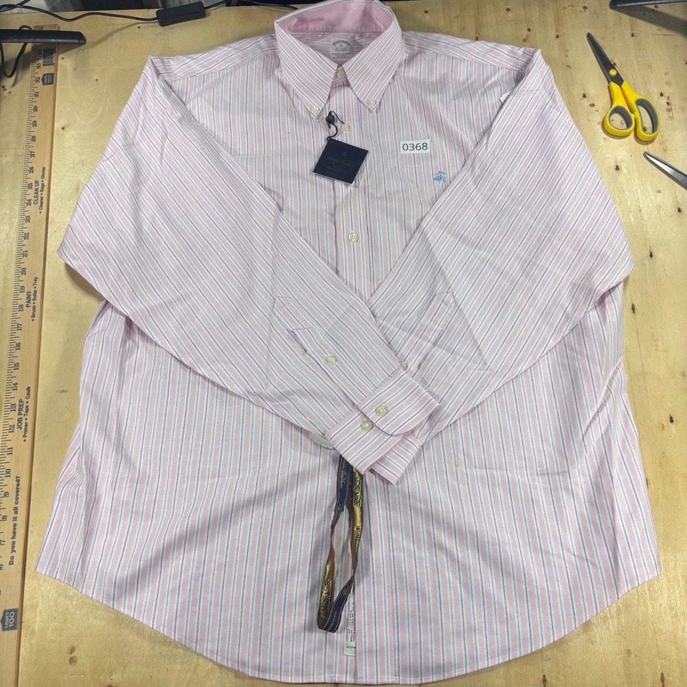 Brooks Brothers Mens XL Traditional Fit Non-Iron Supima Cotton Stripe Shirt NWT